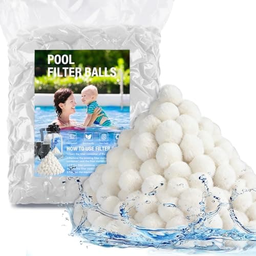 4 lbs Pool Filter Balls for Filter Pump, Upgraded High-Density Reusable Fiber Media Replace 150 lbs Filter Sand, Long-Lasting Filtration for Above Ground Swimming Pool, Aquarium & Pond - Image 1