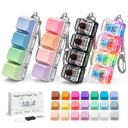 Keyboard Fidget Toy, DIY RGB Lights Removable Keycaps, Stress Relief for Office Workers, Sensory Toys for Kids with Autism - Image 1