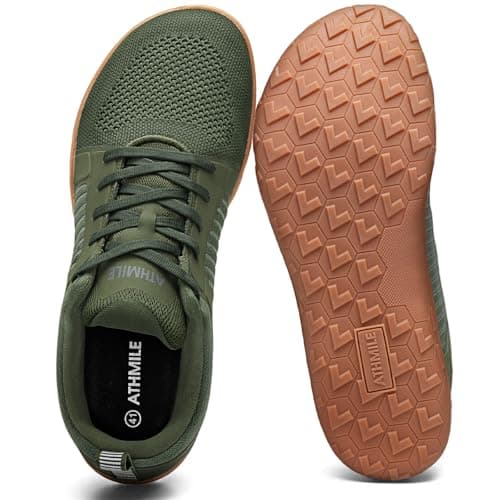 ATHMILE Men's Barefoot Shoes Wide Toe Box Trail Running Walking Shoes Zero-Drop Sole Lightweight Grounding Minimalist Sneakers Athletic Training Lifting Shoes for Gym Hiking Workout Cycling - Image 1