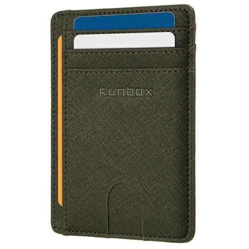 RUNBOX Slim Minimalist Front Pocket RFID Blocking Leather Wallets for Men and Women Card Holder Wallets Gifts for men - Image 1