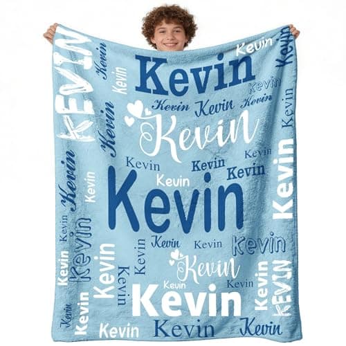 SwiftBay Ships Next Day Custom Blanket with Name, Personalized Gifts for Boy, Girl, Kids, Teen, Chrildren, Girlfriend, Boyfriend, Birthday Blanket Gifts, CustomizeThrow Blankets - Image 1