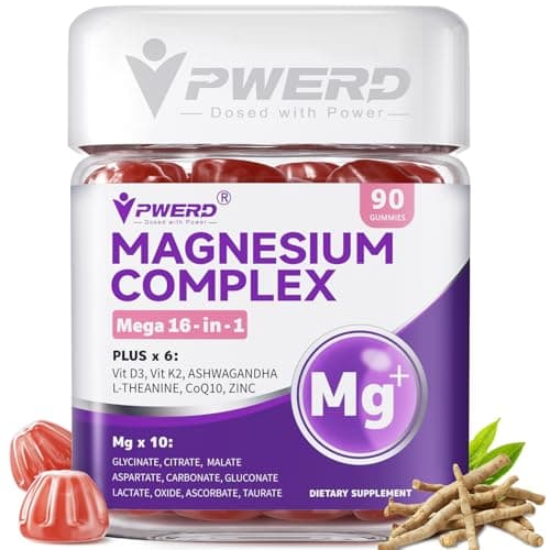 PWERD Magnesium Sleep | Magnesium Complex for Women & Adults | Gummies with Glycinate Citrate 16-in-1 Formula-Deep-Calm for Relaxation, Muscle, Bone, and Energy Support* No Added Sugar, 90 Gummies - Image 1