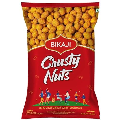 Bikaji Crusty Nuts | Authentic Indian Crunchy Peanut Snack | Mildly Spiced Shing Dana Namkeen | Crispy & Flavorful Tea-Time Munchies | Vegetarian | 200g (7 oz) - Image 1