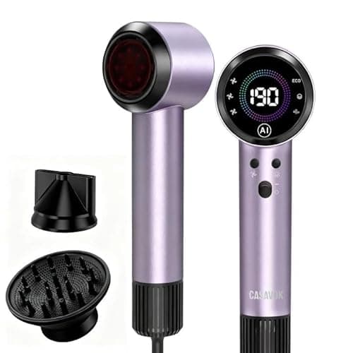 Ionic Hair Dryer with Auto-Adjusting,160000 RPM High-Speed Hair Dryer for Fast Drying, Hair Dryers for Women with Magnetic Diffuser,Professional Blow Dryer with 500M Plasma,Low Noise for Home,Travel - Image 1