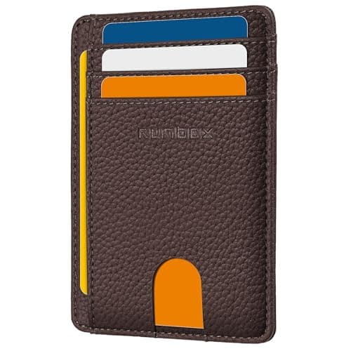 RUNBOX Slim Minimalist Front Pocket RFID Blocking Leather Wallets for Men and Women Card Holder Wallets Gifts for men - Image 1