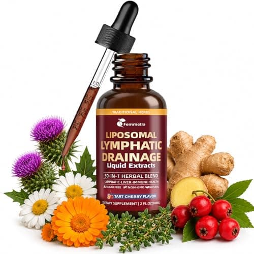 Femmetra Liposomal Lymphatic Drainage Drops with 30 Herbs, 2 Fl Oz