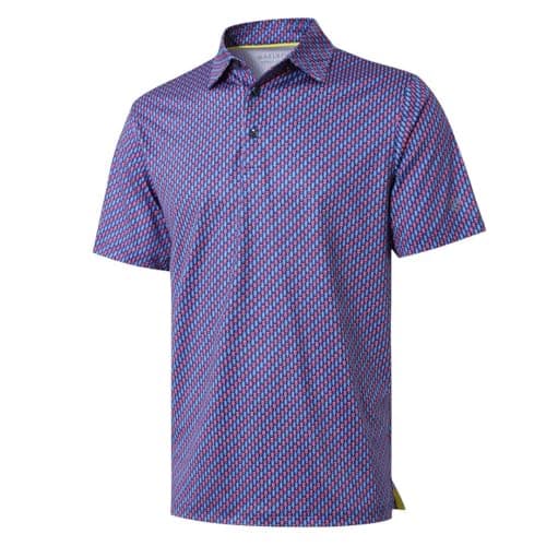 Golf Shirts for Men Dry Fit Short Sleeve Print Performance Moisture Wicking Polo Shirt Patriotic Ice Cream - Image 1