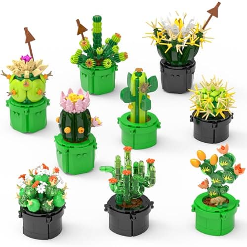 Cogibrix Succulents Building Blocks Set, Cactus Botanicals Plant Building Kit for Adults, Artificial Succulent Plants Desk Home Office Room Decor,Birthday Gifts for Women,Plant Lovers - Image 1