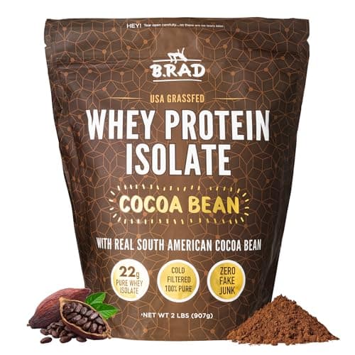 B.rad Grass Fed Whey Protein Isolate | Ultra-Pure, All-Natural, Clean Ingredients | 2 Pounds | 100% USA Sourced | Cocoa Bean (Chocolate) - Image 1