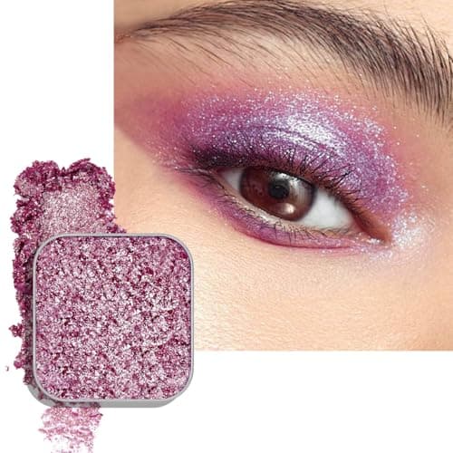 Fillwie Duochrome Chameleon Single Eyeshadow, Purple-Gold Color Shift, Multichrome Metallic Shimmer, High-Pigment Creamy Putty Formula, Zero Fallout, Square Pan, Fits Magnetic Palettes(Mystic Bloom) - Image 1