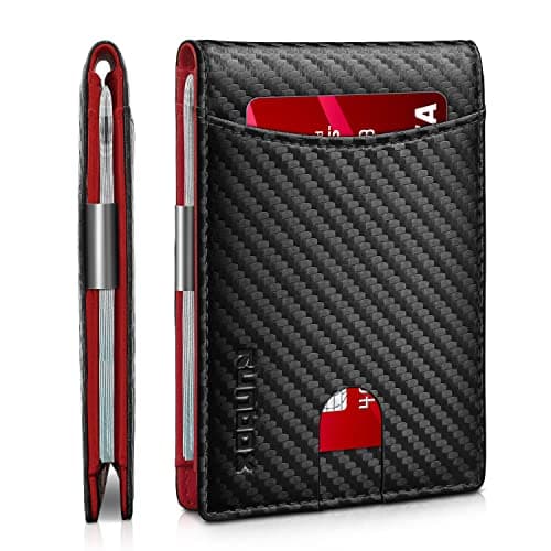 RUNBOX Slim Money Clip Wallets for Men and Teen Boys RFID Blocking 11 Card Holder Minimalist Small Leather Bifold Novelty Men's Wallet Front Pocket Gift Box - Image 1