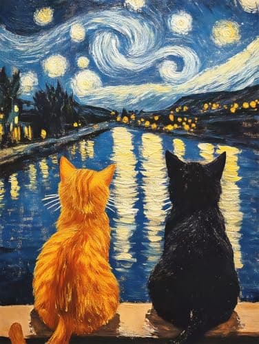 ZRIZQ Paint by Numbers Kit for Adults Beginners,Cat DIY Painting Set,Relaxing Creative Craft Activity,16x20 Inch-Animal 5 - Image 1