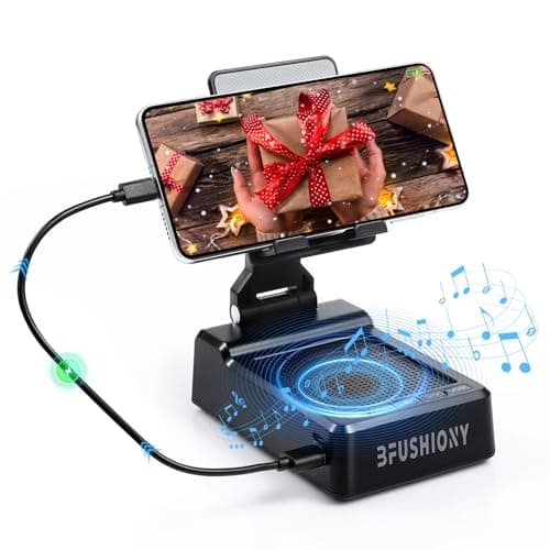 BFUSHIONY Ideal Gift for Dad This Father's Day, Birthday Gifts for Men Women, Cell Phone Stand with Bluetooth Speaker with 5000mAh Charger, HD Surround Sound for Desk (1 Pack) - Image 1