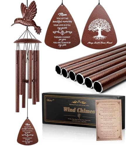 VENBEEL Mom Memorial Wind Chimes, Hummingbird Sympathy Gifts for Loss of Mom, Memorial Gifts for Mother Bereavement Condolence Remembrance - Image 1