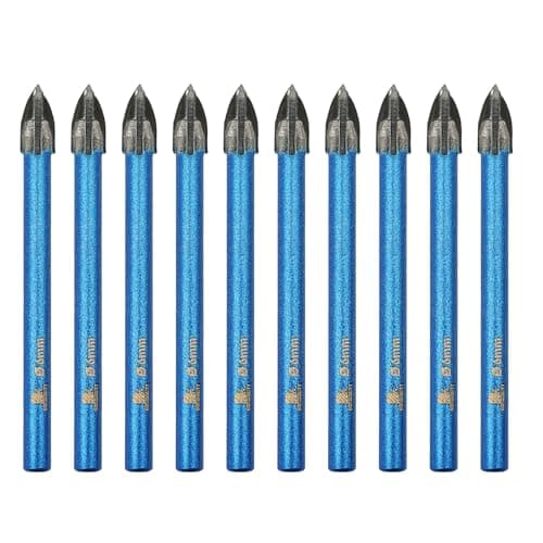 Masonry Drill Bit BRSCHNITT 1/4"*10pcs Carbide Tips Concrete Drill Bit Set for Pots Bottles Ceramic Tile Glass Brick Ceramic Round Shank - Image 1