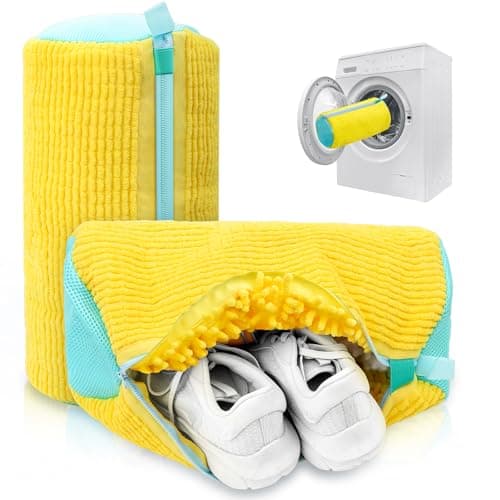 MURAEL Shoe Washing Machine Bag,Laundry Shoe Bag For Washer And Dryer,Shoe Washing Bag for Washing Machine, Shoe Cleaning Bag For All Shoe Types Reusable Shoe Washing Bag(Yellow 2pcs) - Image 1