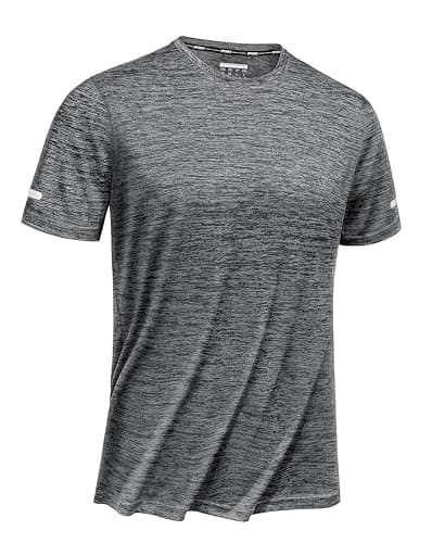 TACVASEN Men's Athletic Shirts & Tees Dry Fit Workout Shirts for Men Short Sleeve Running Quick Dry Gym Shirts for Men Performance Tee Shirt Men Dark Grey - Image 1