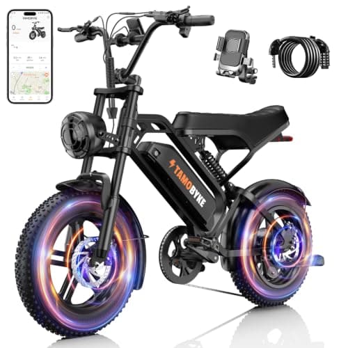 Tamobyke T16 Electric Bike for Teens & Childs, 1000W Motor 48V15.6Ah Removable Battery, 30MPH Off-Road Electric Bicycle,16"Fat Tire Ebike for Kids, 7-Speed,Dual Hydraulic Brakes, Fits Riders 5'0"-5'7"