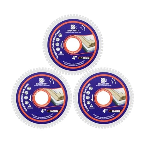 BRSCHNITT Tungsten Carbide Wood Blade 4inch - Wood Cutting Disc Arbor Arbor 1"-7/8"(25.4mm-22.23mm) for Wood with Nails,Laminate,Plastic,Glass Fibre Boards,Rubber Tubes,Cement residues.(3pcs) - Image 1