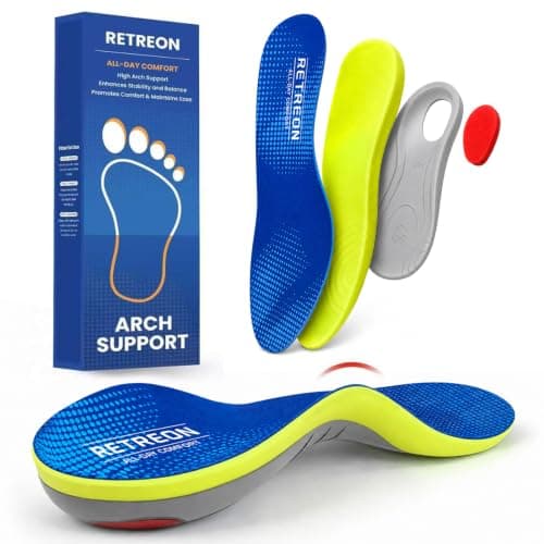 RETREON Arch Support Insoles for Men and Women, Orthotic Shoe Inserts for Plantar Fasciitis Relief,Flat Feet, High Arch, Work Boot Insoles, Standing All Day(Mens 12-12 1/2 | Womens 14-14 1/2) - Image 1