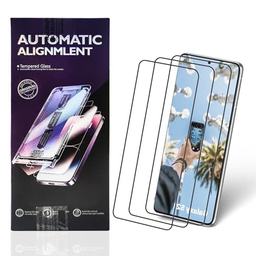 3 Pack Screen Protector Compatible for Samsung Galaxy S22 Plus/S23 Plus, HD Clear Tempered Glass, Easy Install Alignment Kit, Bubble Free, Anti-Scratch, Touch Sensitive, Case Friendly, Fingerprint Unlock Support