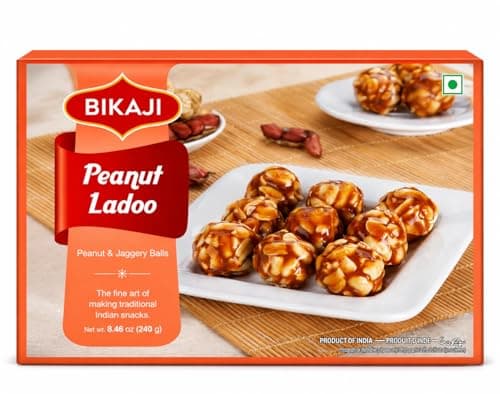 Bikaji Peanut Ladoo (Moongfali Laddoo) | 8.46 oz (240g) | Traditional Indian Sweets Mithai | Jaggery & Roasted Groundnut Energy Snack | Healthy Indian Snack | Festive Sweet - Image 1