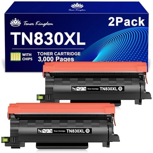 Toner Kingdom Compatible TN830XL Toner Replacement for Brother TN830XL TN830/XL/V/R TN-830XL with DCP-L2640DW HL-L2460DW HL-L2405W HL-L2480DW MFC-L2820DW MFC-L2760DW MFC-L2900DW XL (2 Black)