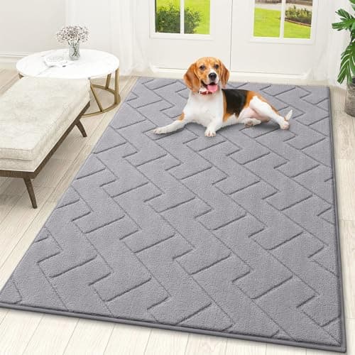 OLANLY Indoor Door Mat, 59x35, Dirt Resistant and Absorbent, Sturdy Non-Slip Rubber Backing, Easy to Clean, Washable Low-Profile Doormat for Entryway, Medium Gray - Image 1