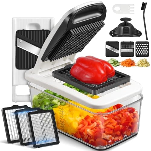 Sopito Vegetable Chopper Mandoline Slicer - Multifunctional Veggie Food Chopper With 6 Blades & Container, Heavy-Duty Vegetable Slicer and Cutter for Onion, Salad, and Food Preparation - Image 1