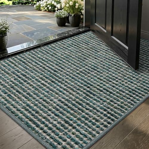 Color&Geometry Thin Indoor Door Mat 24"x36", Dirt & Moisture Trapping, Non-Slip Rubber Backing, Low Profile Inside Doormat for Home Entrance, Entryway, Patio & Porch,Moss Green - Image 1