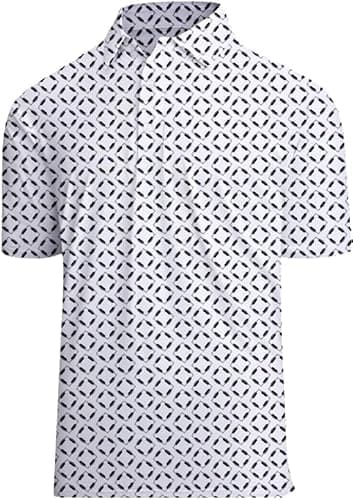 Actflare Polo Shirts for Men Moisture Wicking Quick-Dry Pattern Print Performance Polo Shirts for Men Color 8 XL - Image 1