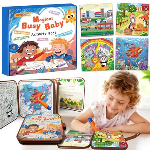 Lumikidz 3-in-1 Reusable Water Painting Book for Kids – Preschool Learning Toy with 10 Themes – Water Coloring & Color-Sorting Game – No Mess Painting & Reusable Fun for Ages 3+ - Image 1