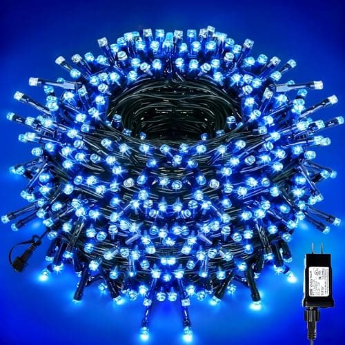 VTECHOLOGY 500 LED Blue Christmas Tree Light Plug in,Connectable 170ft String Lights with 8Modes UL Certified Outdoor Indoor for Halloween Holiday Bedroom Party Decor