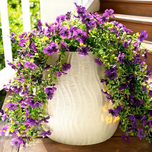 Fanfantoey Artificial Flowers for Outdoors Fake Hanging Decoration, Realistic Plants, UV & Fading Resistant Silk Flower for Spring Porch Patio Balcony Planter Yard - Image 1