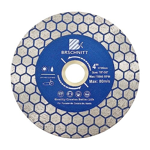 Diamond Granite Cutting Wheel 4 inch - BRSCHNITT 105mm Vacuum Brazed Angle Grinder Diamond Blade for Cutting Grinding Porcelain,Tile,Ceramic Tile Stone,Marble,Quartz,Granite - Image 1