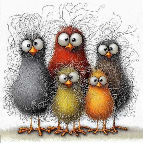 Whimsical Chicken Puzzle for Adults 500 Pieces, Abstract Colorful Funny Chicken Jigsaw Puzzle Cute Animal Artwork for Home Decor, Stress Relief Family Entertainment Game, 20x20 Inches - Image 1