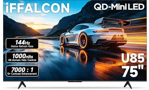 iFFALCON 75-Inch Class U85 Series QD-Mini LED 4K UHD Google Smart TV - QLED, HDR 1000 nits, 7000:1 Contrast, 144Hz Game Mode Pro, 288Hz DLG, Dolby Vision IQ, Dolby Atmos, Slim Unibody (75U85, 2025) - Image 1