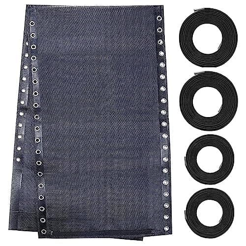Ostlttyn Zero Gravity Chair Replacement Fabric with Bungee Cord Kit, 19 Inch Wide Repair Cloth with Replacement Cord for Anti Gravity Outdoor Recliner Patio Lounge Lawn Beach Sling Chairs, Black - Image 1