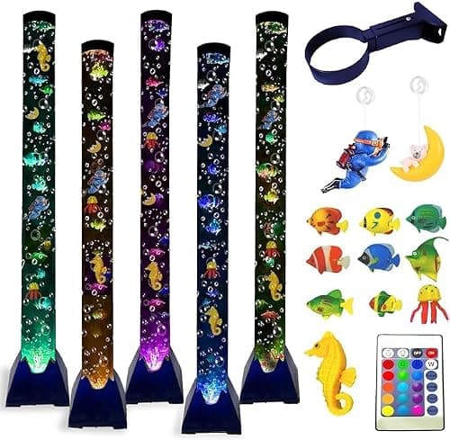 Oirtmiu Sensory Bubble Tower Lamp with Wall Bracket: 4FT Color Changing LED Bubble Tube Light – Calming Sensory Lighting for Autism ADHD, Home Decor, Bedroom, Living Room, Meditation, Party Ambiance - Image 1