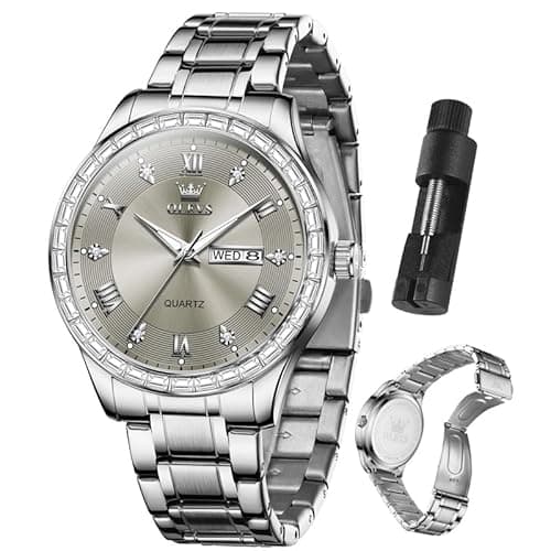 OLEVS Watches Mens Casual Dress Big Dial Analog Quartz Men Luminous Watches Stainless Steel for Men Waterproof Date Classic Relojes para Hombres - Image 1