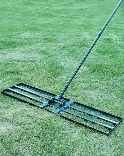Lawn Leveling Rake,Stainless Steel Lawn Leveler with 45”x10” Ground Plate, 78” Adjustable Long Handle, Heavy Duty Large Level Yard Tool for Grass, Golf Field, Level Soil or Dirt Ground Surfaces-Green - Image 1