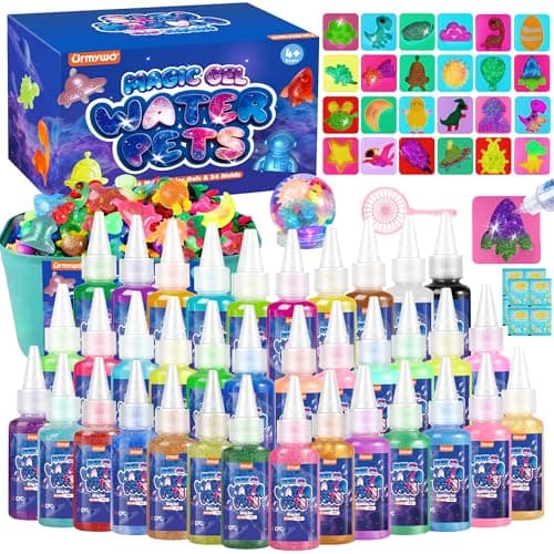 Magic Water Elf Toy Kit, Water Pets Toys for Kids, 36 Gels & 24 Molds, Aqua Fairy Water Gel Kit Squishy Maker, DIY Dinosaurs Space Make Your Own Squishies Sensory Toys, Crafts Gifts for Boys Girls 4+ - Image 1