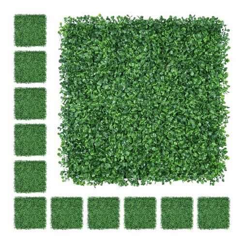 XUESON Artificial Boxwood Panels - 20x20 Inch Realistic Lush Green Wall Decor for Indoor & Outdoor Spaces - Weatherproof, UV Resistant, Tiles with Easy Installation(12PCS) - Image 1