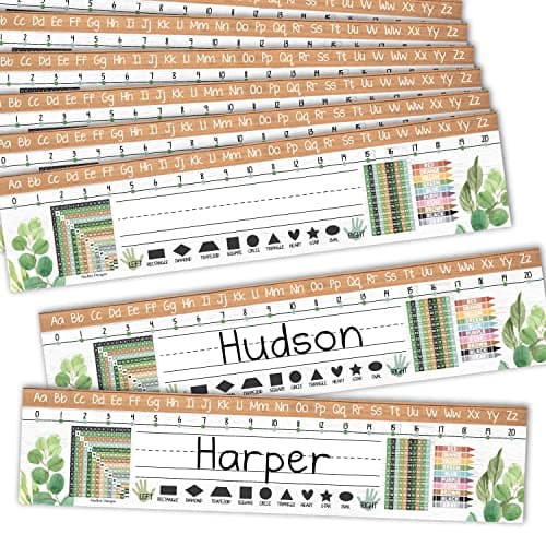 Hadley Designs Desk Name Tags for Classroom –25 Student Name Tags for Desks, 13x3 Name Plates for Classroom Decor, Teacher Supplies, Farmhouse Nametags, 1st-3rd Grade Kindergarten Preschool Must Haves - Image 1