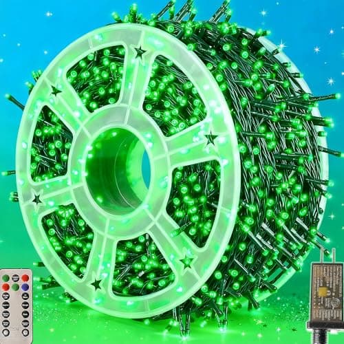 Domolli Christmas Lights 500LED 164FT, Waterproof Christmas Tree Lights with 8 Modes, Remote Control 3 Timers & Memory Function Xmas Decorations for House and Holiday (Green) - Image 1