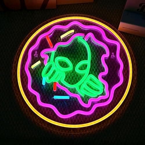 NXYX Tacos Alien Neon Sign for Man Room Decor Mexican Tacos Led Light Sign for Wall Decor Green Alien Neon Signs for Party Bar Club Restaurant Man Cave - Image 1