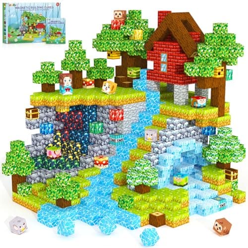 ORZbb 150PCS Magnetic Blocks, Magnet Cubes Building Blocks Toddler Travel Toys for 3-5 5-7 8-13 Year Old Boys Girls, Montessori Sensory Kids Toys & Games, Kids Birthday Decorations Party Favors Gifts - Image 1