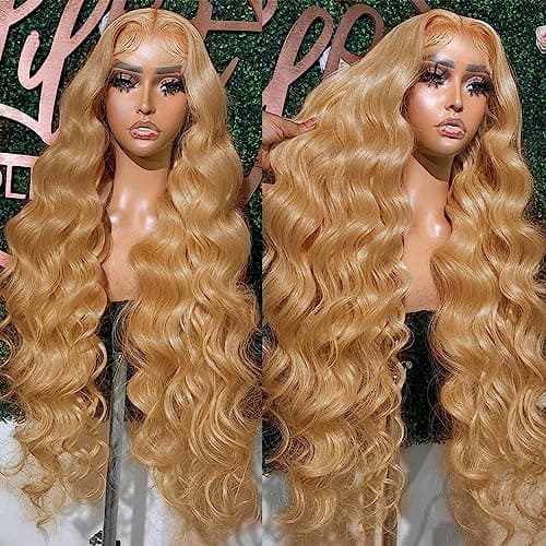 MEGOOD 250% Density 30Inch Honey Blonde Wig Human Hair 13x6 HD Transparent Lace Front Wigs Human Hair Pre-Plucked 13x6 Blonde Body Wave Glueless Light Brown Lace Front Wigs Human Hair