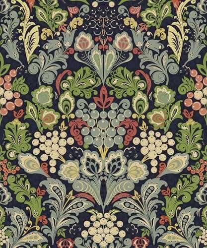 Naphite Vintage Floral Peel and Stick Wallpaper Botanical Boho Contact Paper for Cabinets Dark Green Morris Flower Contact Paper Self Adhesive Removable for Bedroom Bathroom Wall Decor 17.3inW 393inL - Image 1