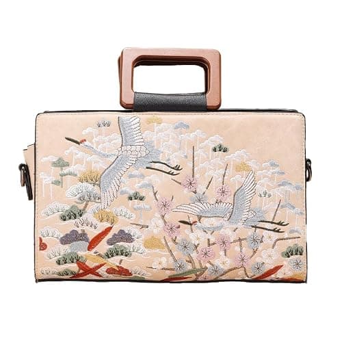 CXQDSJM Chinese Style Embroidered Jacquard Women's Evening Bags Shoulder Bags Ladies Leather Totes Khaki - Image 1